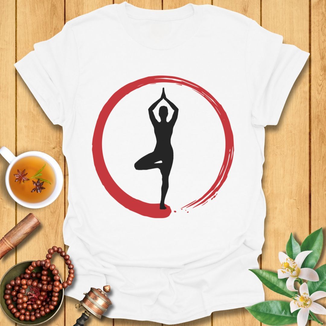 Red Enso Yoga Balance T-Shirt