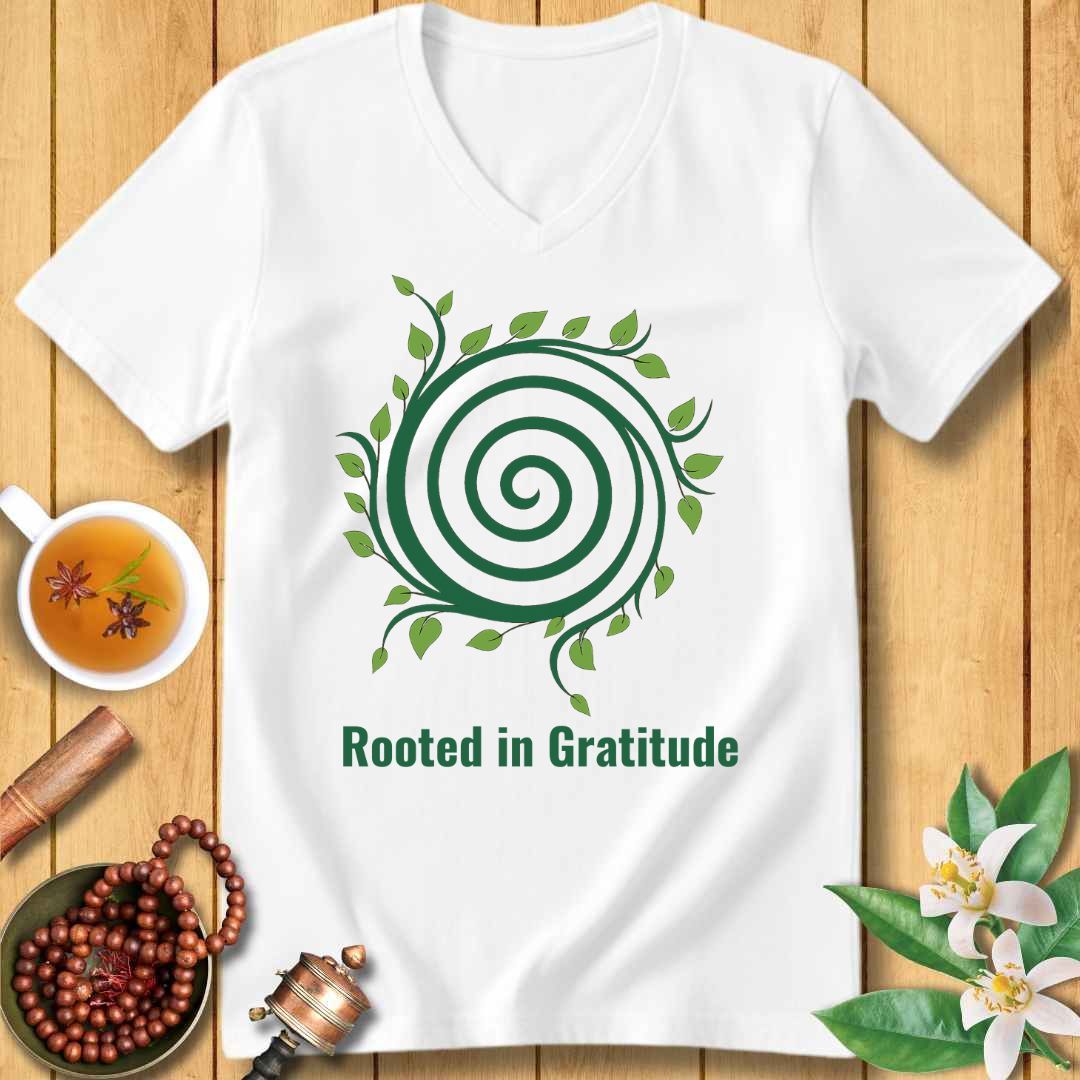 Rooted Gratitude Unisex V-Neck T-Shirt