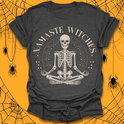 Skeleton Yoga Witches Halloween T-Shirt