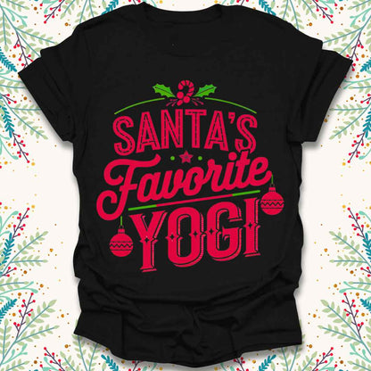 Santa's Favorite Yogi Christmas T-Shirt
