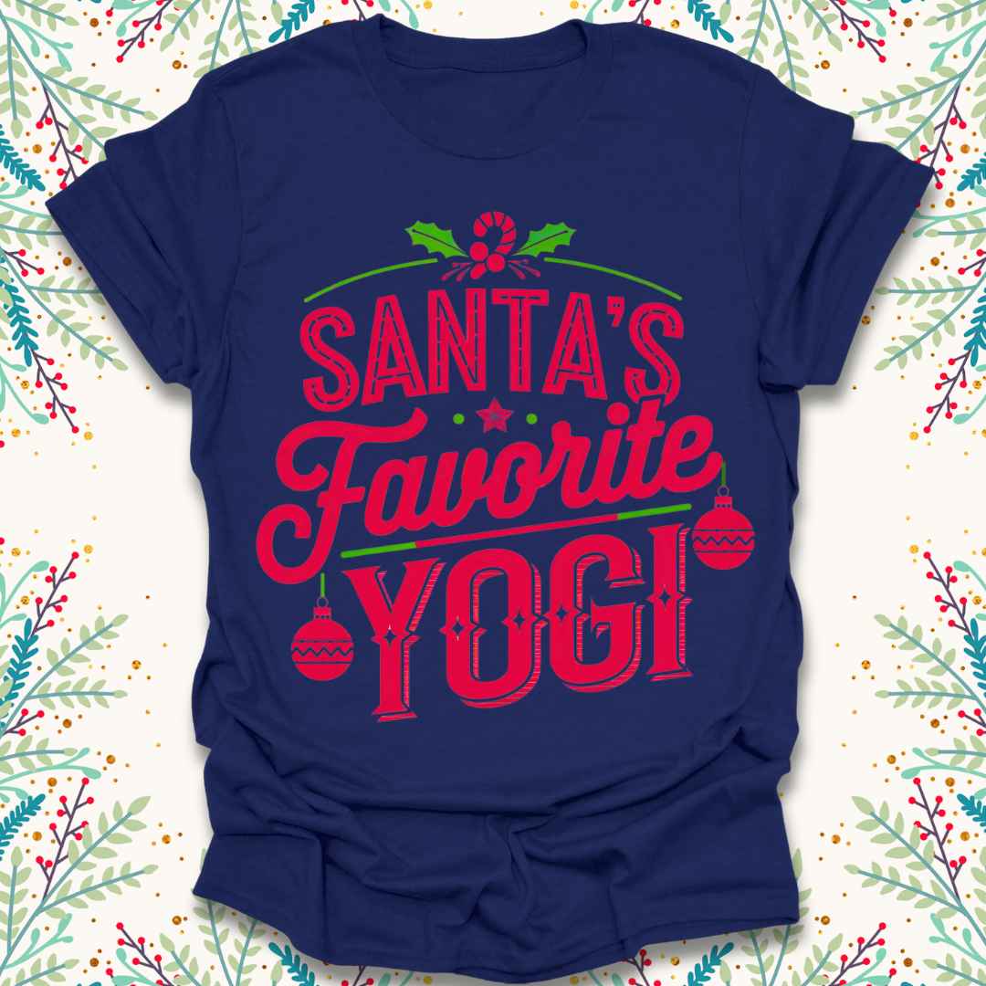 Santa's Favorite Yogi Christmas T-Shirt