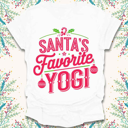 Santa's Favorite Yogi Christmas T-Shirt
