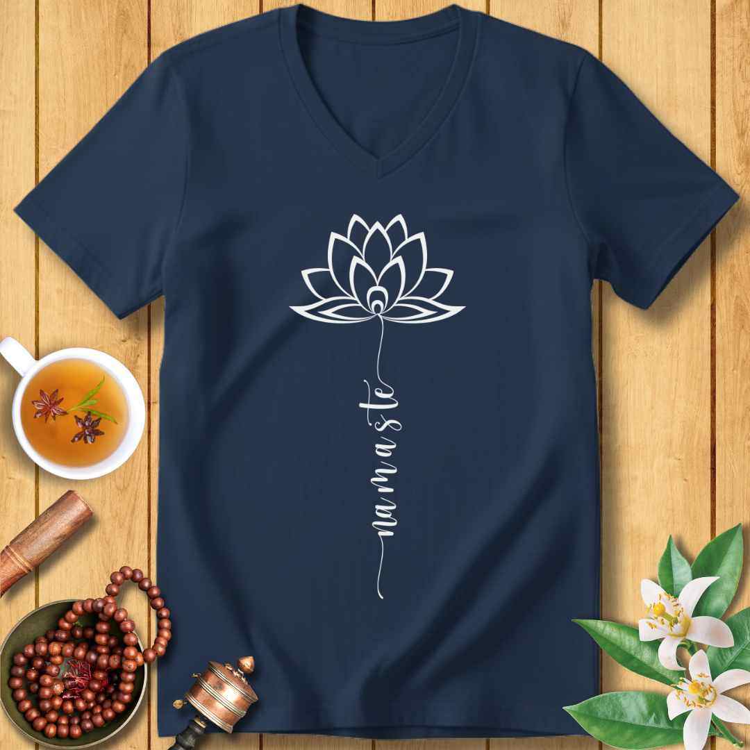 Serenity Namaste Lotus Unisex V-Neck T-Shirt
