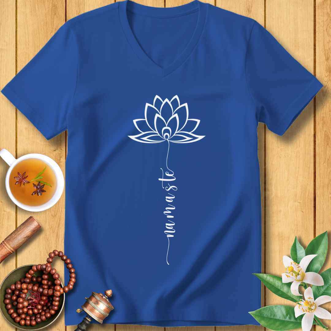 Serenity Namaste Lotus Unisex V-Neck T-Shirt