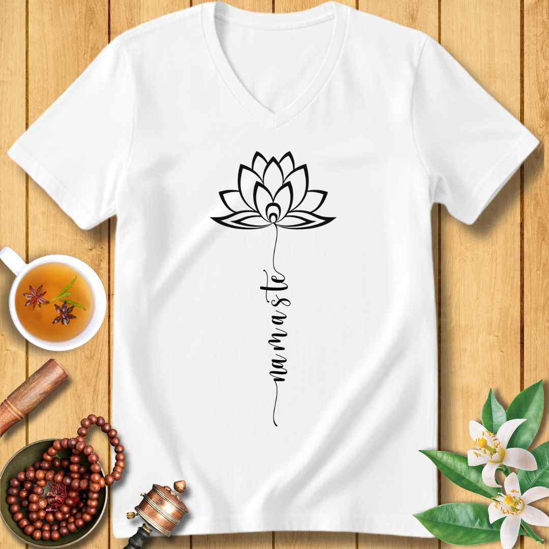 Serenity Namaste Lotus Unisex V-Neck T-Shirt