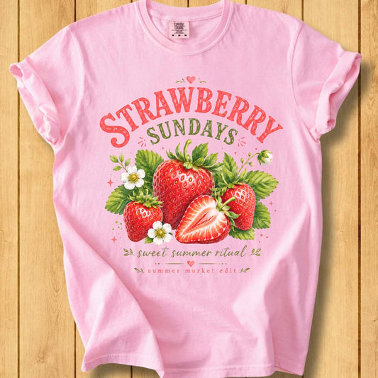 Strawberry Sundays Unisex Dyed T-Shirt