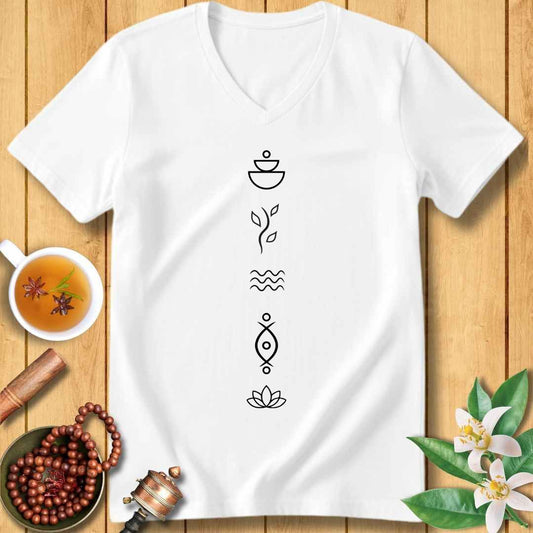 The Journey Within Symbols Unisex V-Neck T-Shirt