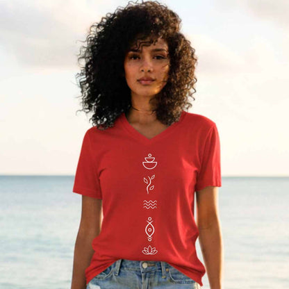 The Journey Within Symbols Unisex V-Neck T-Shirt