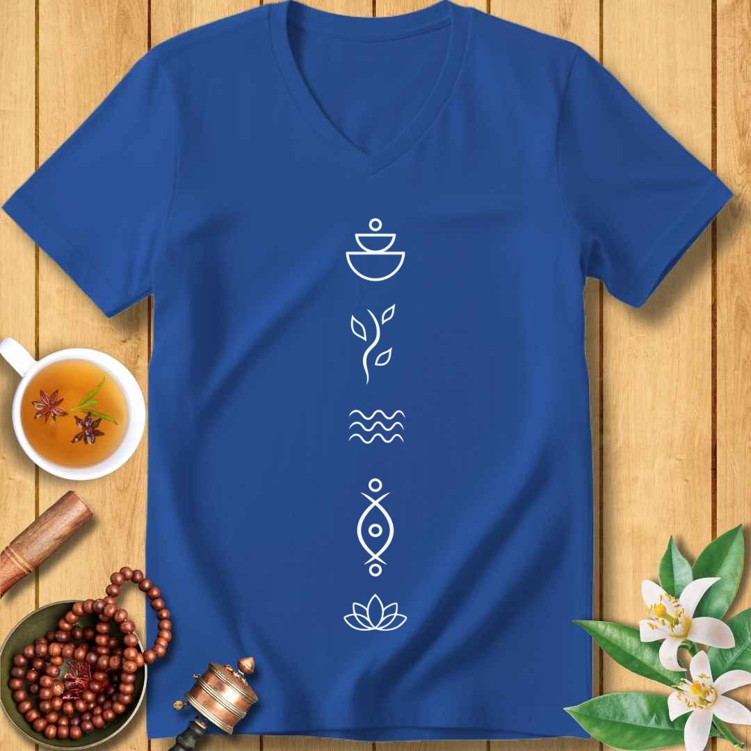 The Journey Within Symbols Unisex V-Neck T-Shirt