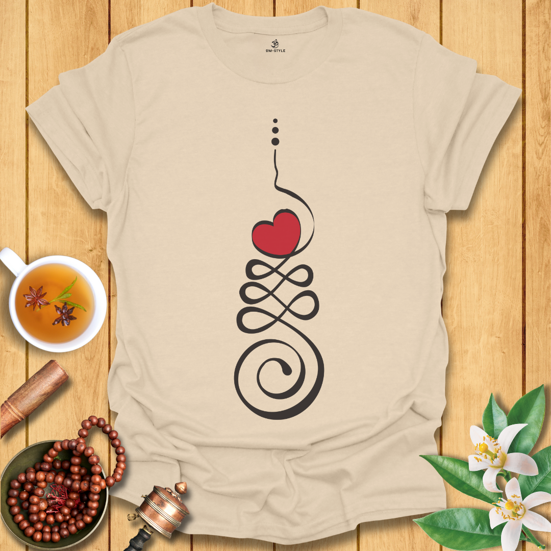 Unalome Heart Symbol  T-Shirt