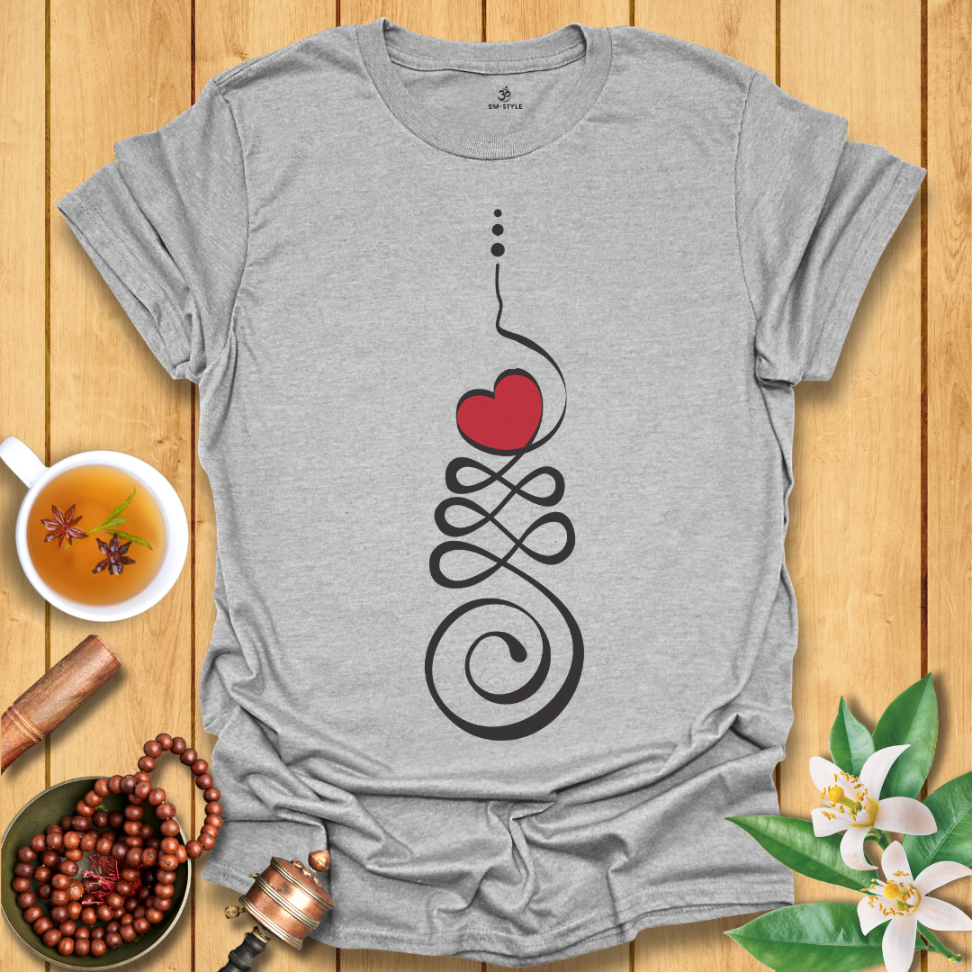 Unalome Heart Symbol  T-Shirt