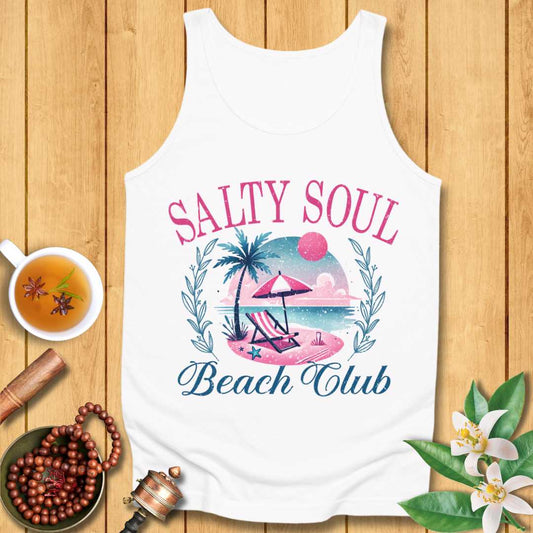 Salty Soul Beach Club  Unisex Jersey Tank