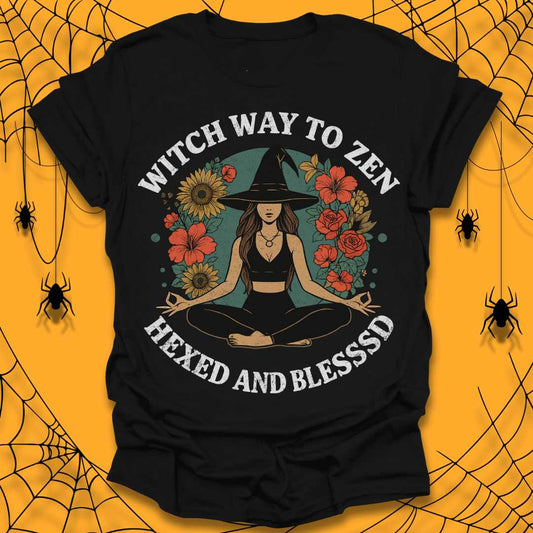 Witch Way To Zen Halloween T-Shirt