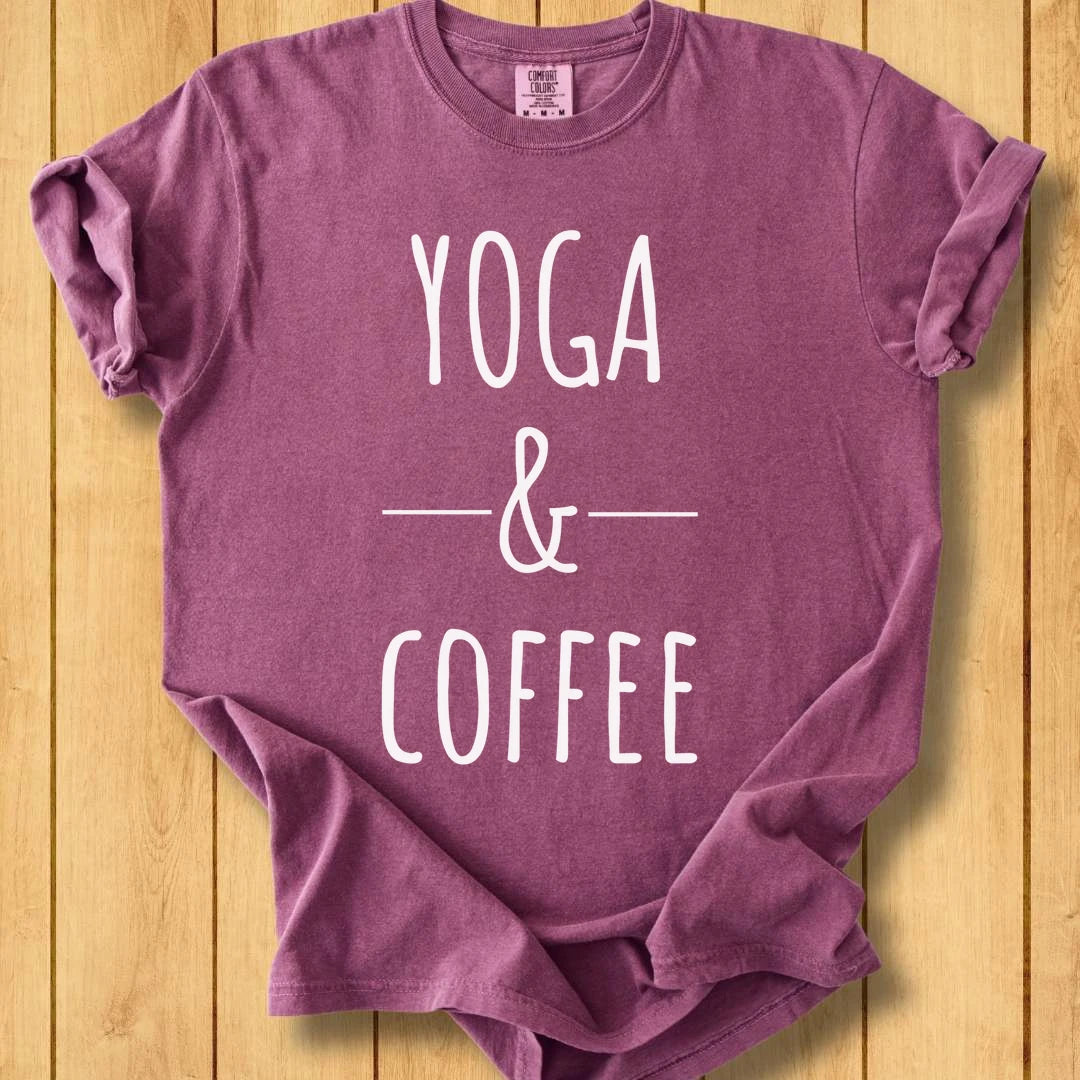 Yoga & Coffee w Unisex Dyed T-Shirt