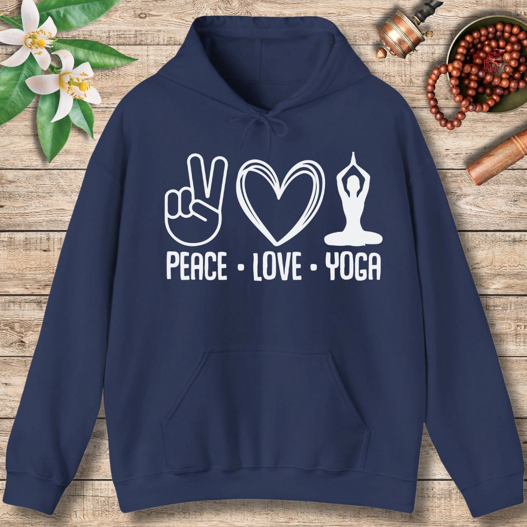 Spread Peace and Love with Yoga (Front Only) Hoodie