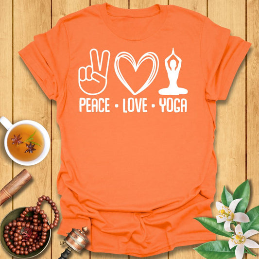 Spread Peace and Love with Yoga - T-Shirt