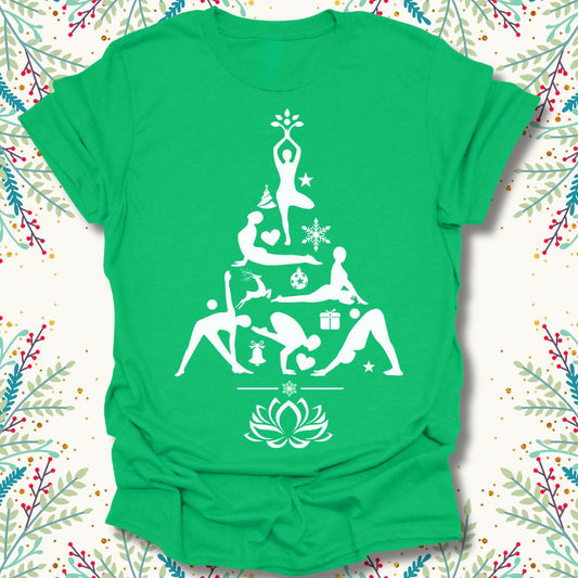 Tree of Yoga Cheer Christmas T-Shirt