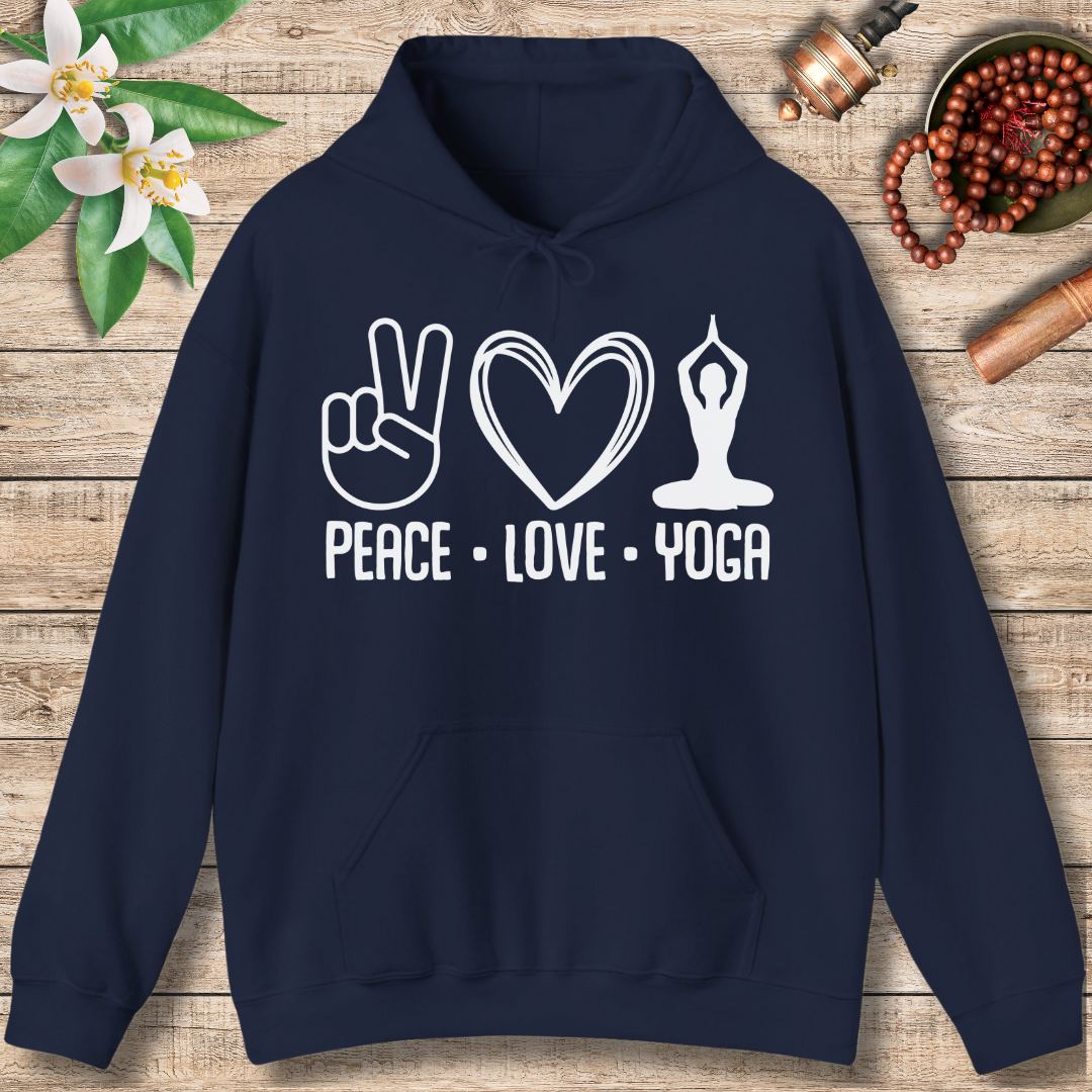 Spread Peace and Love with Yoga (Front Only) Hoodie