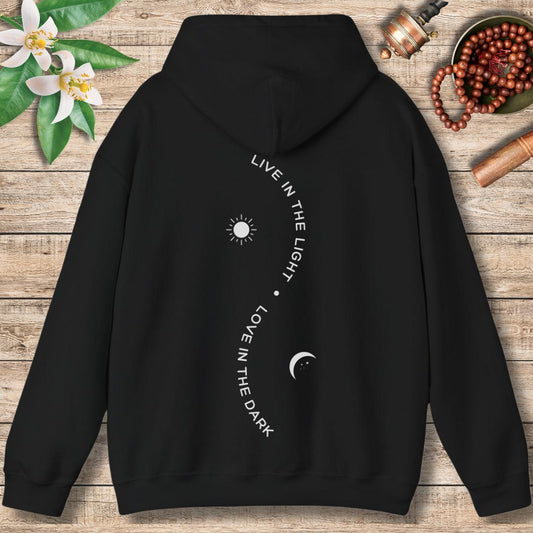 Live in the Light Love in the Dark Vertical (Back Only) Hoodie