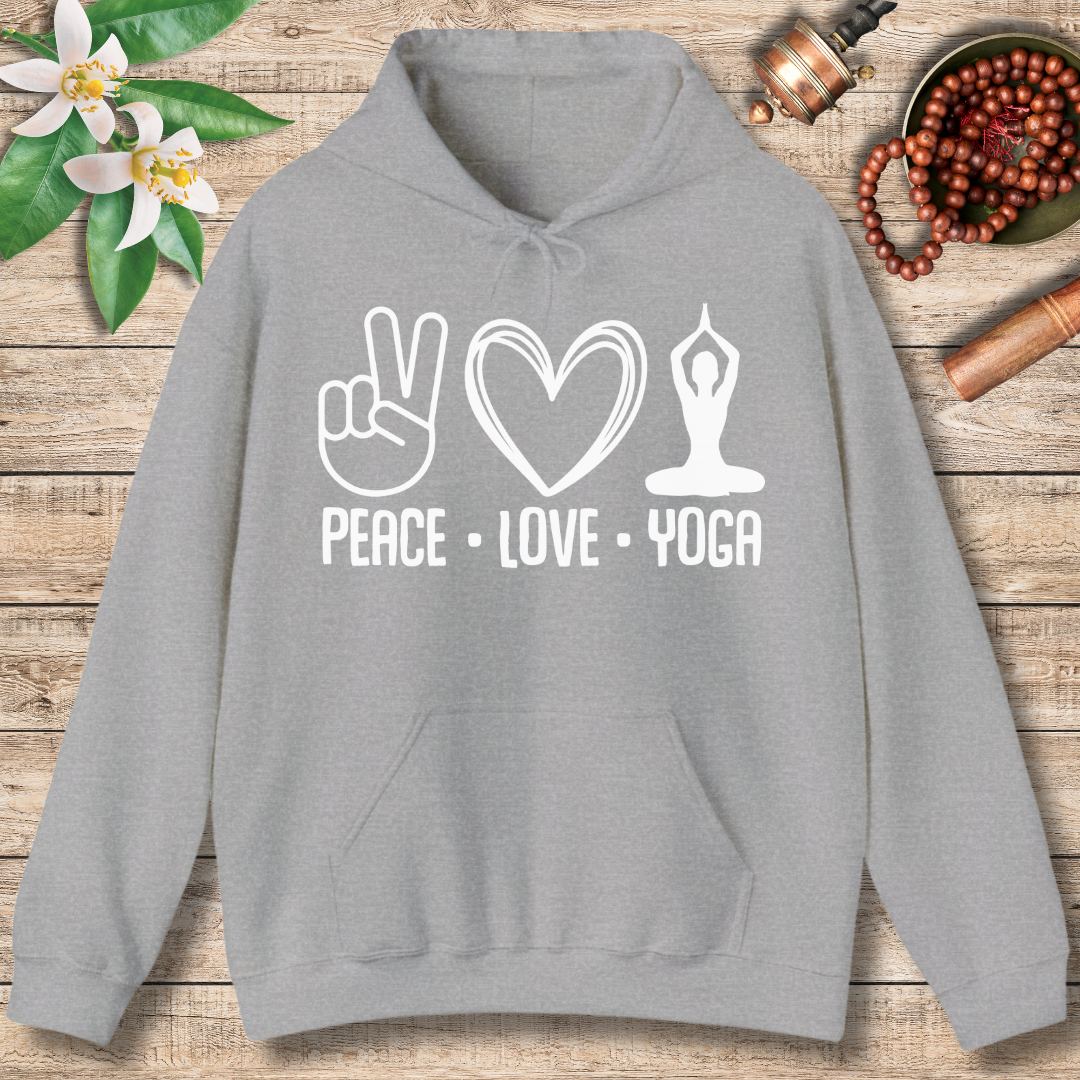 Spread Peace and Love with Yoga (Front Only) Hoodie