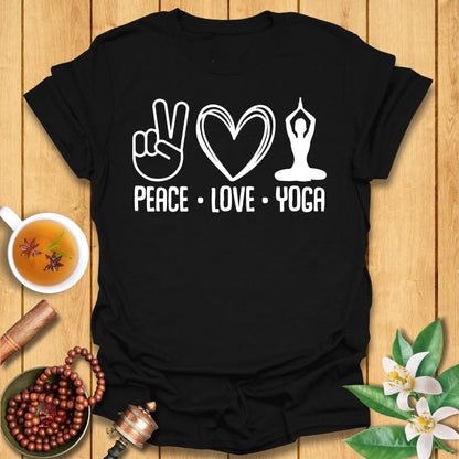 Spread Peace and Love with Yoga - T-Shirt