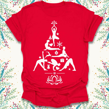 Tree of Yoga Cheer Christmas T-Shirt