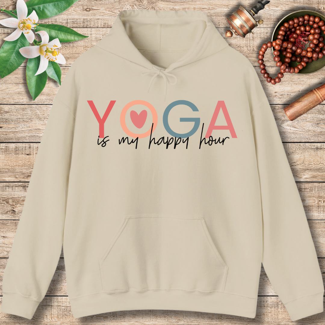 Yoga Is My Happy Hour (Front Only) Hoodie