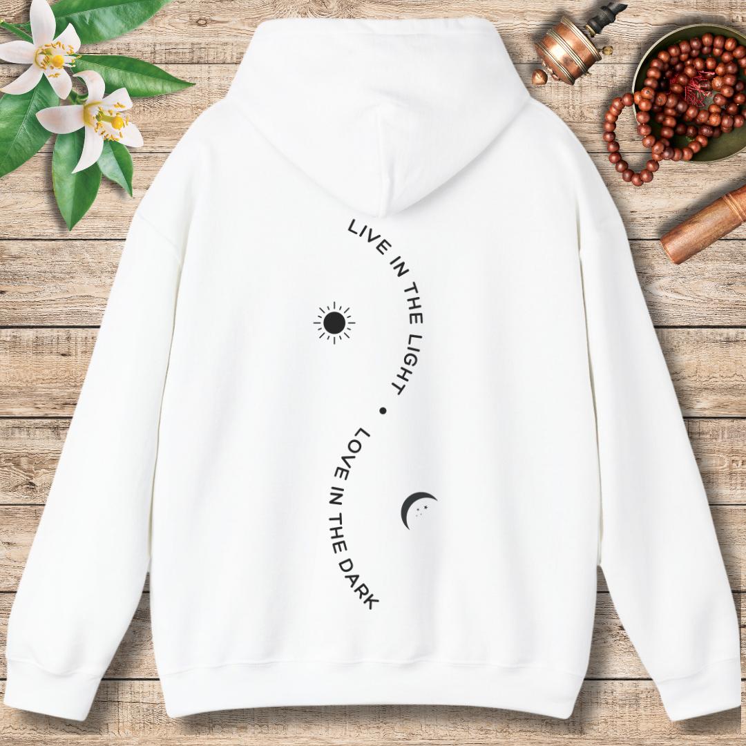 Live in the Light Love in the Dark Vertical (Back Only) Hoodie