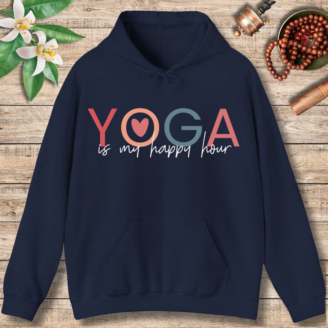 Yoga Is My Happy Hour (Front Only) Hoodie