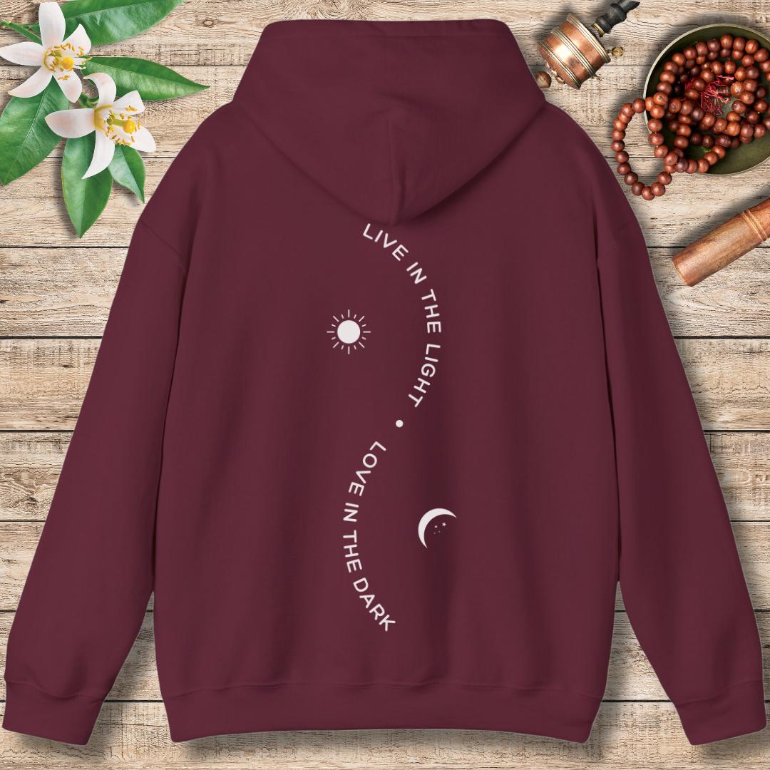 Live in the Light Love in the Dark Vertical (Back Only) Hoodie