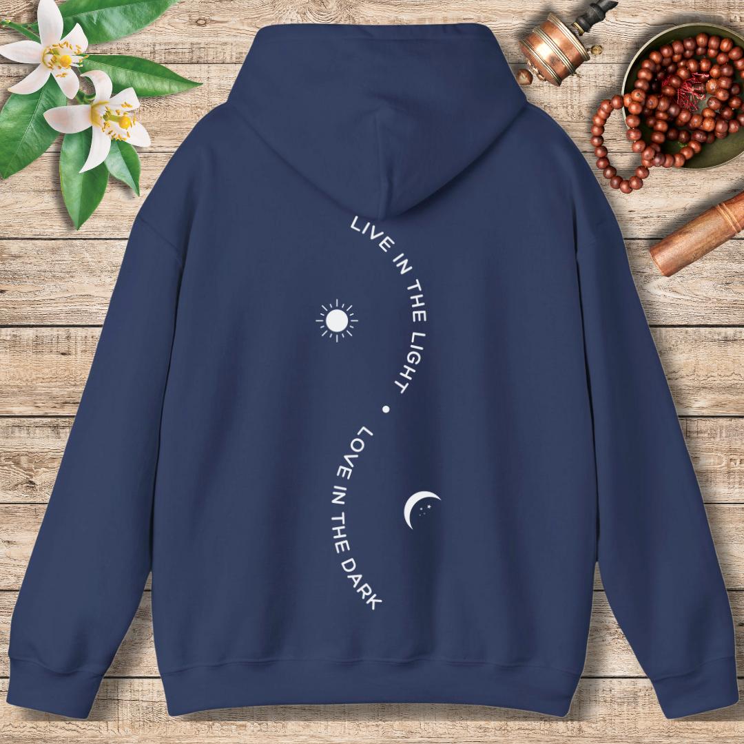 Live in the Light Love in the Dark Vertical (Back Only) Hoodie