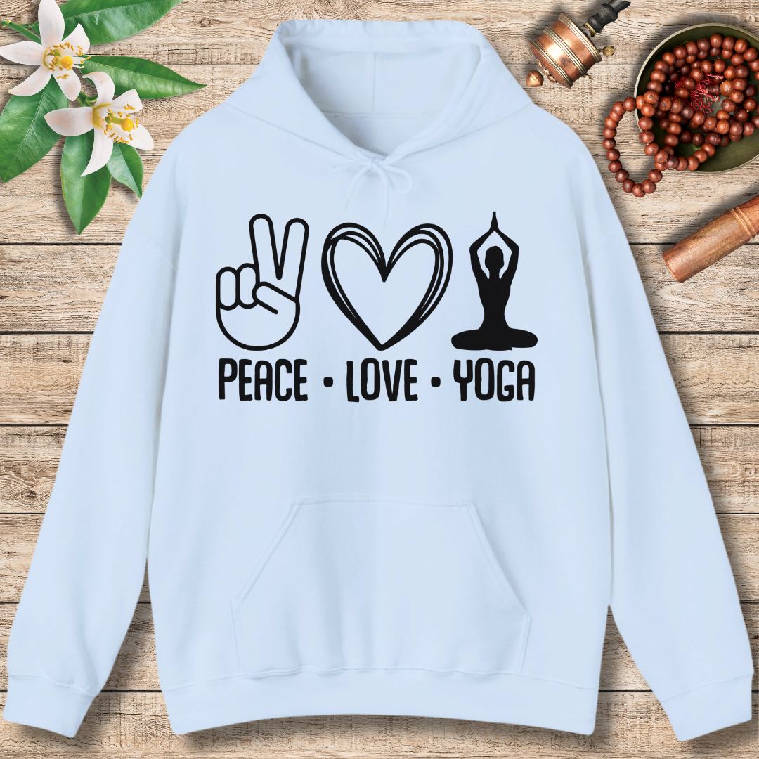 Spread Peace and Love with Yoga (Front Only) Hoodie