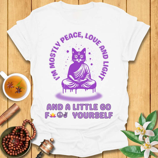 Purple Meditating Cat T-Shirt