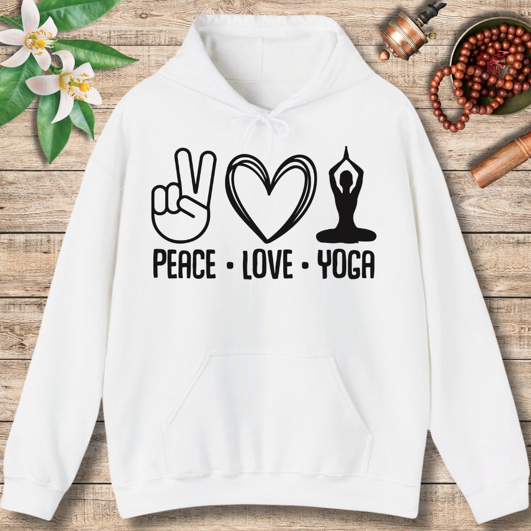 Spread Peace and Love with Yoga (Front Only) Hoodie